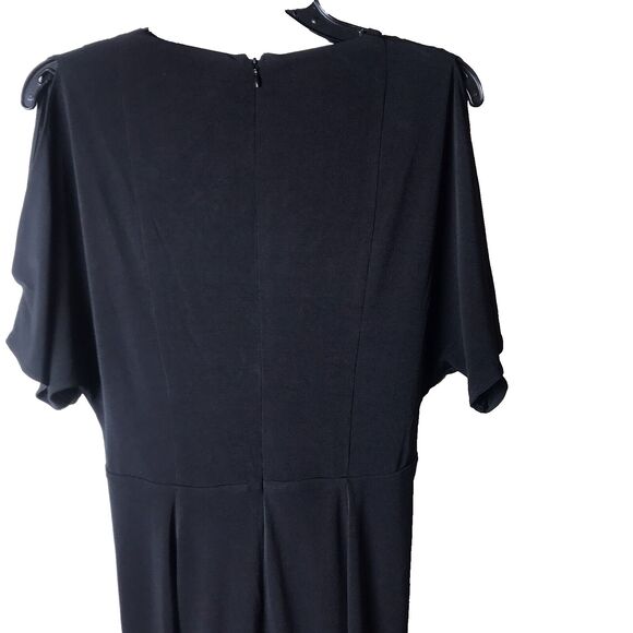 Catherine Malandrino Black Short Sleeve Cold Shoulder Twist Knot Dress Sz 8 NWT - Picture 7 of 9